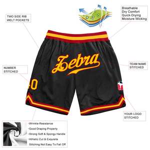 Trendy Black Mesh Basketball Shorts <b>Men</b> Retro Gym <b>Trunks</b> Breathable Athletic Sports Shorts Varsity Teamwear Bulk Supplier OEM - Product Image 2