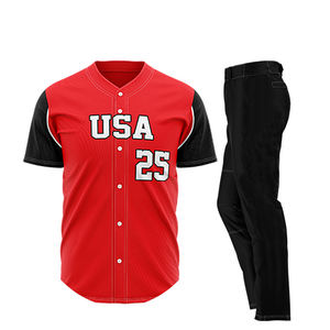 Conjunto de ropa deportiva de béisbol y softbol para adultos, camiseta transpirable, pantalones con cuentas y estampado sublimado, uniformes suaves y cómodos - Product Image 6
