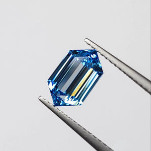 Diamante cultivado en laboratorio con certificación IGI de 1.80 quilates, corte hexagonal, color azul, para la elaboración de anillos, corte elegante, diamante suelto, disponible en todos los tamaños. - Product Image 1