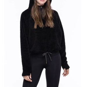 Sudaderas con capucha unisex Sherpa Polar Fleece para hombre, sudadera lisa de invierno con logotipo personalizado de alta calidad, Parte delantera informal estampada de punto sólido - Product Image 1