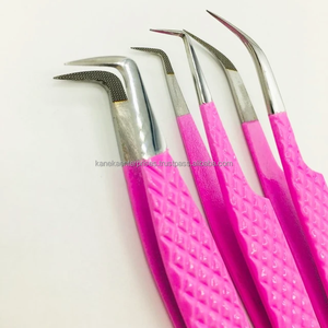 LashPlus Vente en gros Marque privée Extensions de cils volumineuses Personnalisées Pinces en acier inoxydable rose argenté antistatiques antimagnétiques - Product Image 4