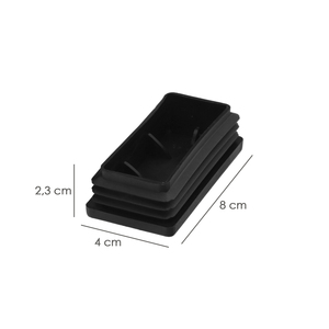 Tappo Terminale Rettangolare in Plastica per Interni Nero. 80x40 mm. Confezione da 100 Unità. - Product Image 2