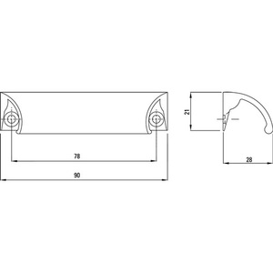 Tirador para Muebles HERMETA de 78 mm con Revestimiento de Plástico Negro - Product Image 3