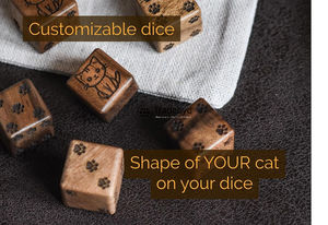 Dés en bois polyédriques de luxe, fabriqués à la main, 7 pièces, écologiques, pour jeux de rôle sur table, Tradebyd - Product Image 3