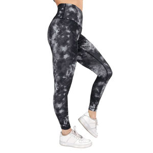 OEM Women High Waist Yoga Leggings <b>Polyester</b> Spandex Seamless Gym Leggings Custom <b>Tie</b> Dye Sublimation Design - Product Image 5
