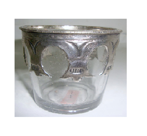 Bougeoir photophore en aluminium couleur argent fait à la main Photophore votif en verre fantaisie - Product Image 1