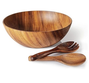 Custom Printed Wooden Salad Top Selling Salad Bowl Platter Customized Size Made in India - Product Image 4