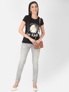 Vente en gros 100% coton t-shirt pour femmes manches courtes personnalisé plaine filles vêtements Style décontracté lavable conception durable vente en gros - Product Image 2
