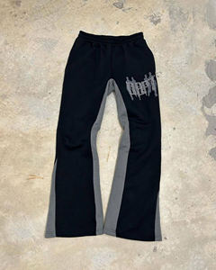 Ensemble de survêtement personnalisé pour homme, deux pièces, sweat à capuche zippé en molleton français et pantalon de survêtement, logo en strass imprimé à l'écran - Product Image 3