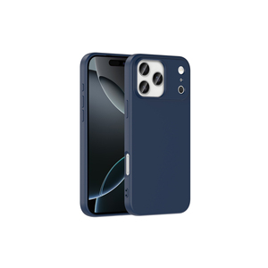 Funda de Silicona Líquida de Lujo Azul Marino para iPhone 14 Plus 17 Pro Max - Edición Mara Lansman, Funda Protectora de Silicona Suave - Product Image 1