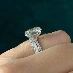 Exclusivo corte ovalado 1 quilate VVS2 E Color laboratorio crecido diamante anillo de compromiso certificado IGI personalizado oro plata joyería fina proveedor - Product Image 4