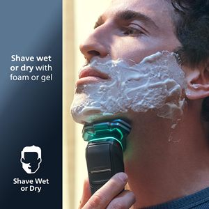 Afeitadora Eléctrica Negra para Hombre, Uso en Seco y Húmedo, Triple Cuchilla, IPX7, Afeitadora Facial Rotatoria, Lavable, Repuesto - Product Image 4