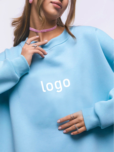 Sudaderas de Invierno de Forro Polar Grueso de Alta Calidad ARKE ENTERPRISES para Mujer, Cuello Redondo Extra Grande, Color Rosa Azul, Informales, de Algodón, Holgadas - Product Image 3