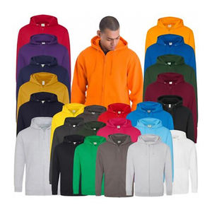 Sweat à capuche en coton polaire de qualité supérieure pour hommes, surdimensionné, coupe décontractée, conception personnalisée, vente en gros, exportateur, fermeture éclair, Streetwear, sweat à capuche de couleur unie - Product Image 1