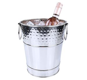 ถังน้ำแข็งสแตนเลสแบบตีสุดหรูมีฉนวนสองชั้นพร้อมที่จับสำหรับการจัดเลี้ยงในบาร์โรงแรม | ขายส่งจำนวนมาก - Product Image 1