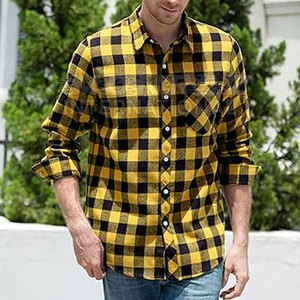 Otoño Invierno camisas de franela de corte moderno para hombres Slim Fit 100% algodón patrón colorido estilos de moda - Product Image 4