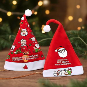 Cappello di Babbo Natale Personalizzato per Bambini con Design Reversibile, Gadget Natalizi - Product Image 3