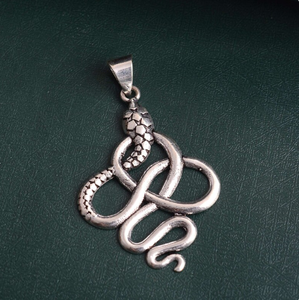 2026 Latest Design Gothic <b>Snake</b> Pendant Vintage Brass Pendant Women Silver Plated Gothic <b>Snake</b> Charm Wholesale/OEM/ODM - Product Image 1