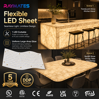 Bande LED ultra-fine RAYMATES UL 24V SMD2835, panneau de rétroéclairage LED, feuille LED flexible, dimmable pour plafond et îlot
