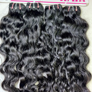 Extensions de cheveux humains indiens 100% vierges Remy vente chaude lâche vague profonde génie Machine trame rebondissante cheveux non transformés non - Product Image 1