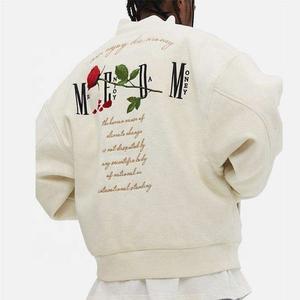 Chaqueta de béisbol con parche de logotipo de ropa de calle personalizada de alta calidad, chaqueta universitaria de cuero de béisbol con letras de camionero para hombres - Product Image 4