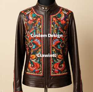 Veste en cuir de conception personnalisée de luxe Fabricant de mode Usine de conception personnalisée artisanat de qualité supérieure - Product Image 6