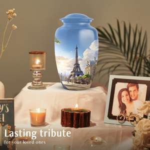 Urnas de cremación de la ciudad de París para hombres, cenizas, urnas de entierro masculinas para adultos, cenizas humanas, mujeres, cenizas únicas, tamaño personalizado - Product Image 5