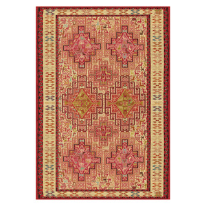 RUGS DEPOT LXDP-0557 Wholesale Red Burgundy Ethnic Kilim Digital Printed Machine Washable Chenille Area Rug Non <b>Slip</b> - Product Image 1