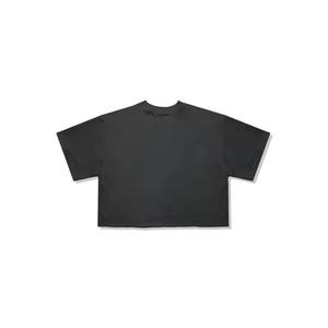 2025 Latest Design <b>Cropped</b> <b>T</b>-<b>Shirt</b> For Men Customize Screen Printing 100% Cotton fabric Black Color loose <b>Fit</b> Breathable <b>T</b>-<b>Shirt</b> - Product Image 4