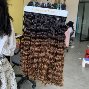 Vietnamien 100% paquets de cheveux humains non transformés Remy qualité eurasienne bouclée Jerry crépus boucles Extensions de cheveux trame unique - Product Image 1