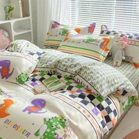 Ensemble de draps de lit quatre pièces en coton lavé, housse de couette, ensemble de literie trois pièces, cadeau pour dortoir, vente en gros