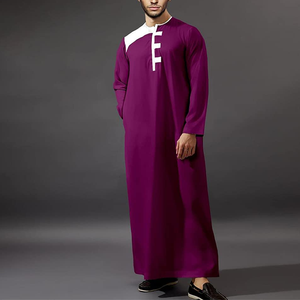 Thobe à manches longues de style saoudien pour hommes musulmans vêtements islamiques modestes confortables Jubba Moyen-Orient - Product Image 3