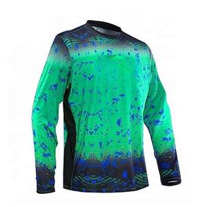 Chemise de pêche UV à manches longues en maille ventilée pour hommes personnalisée avec protection solaire UPF50 + et polyester spandex évacuant l'humidité - Product Image 4