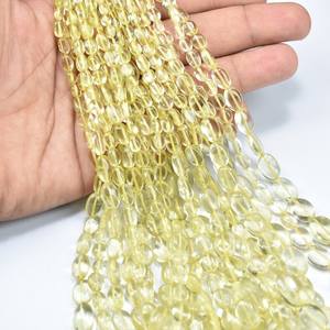 ลูกปัดควอตซ์เลมอนธรรมชาติทรงรีเรียบ ขนาด 4-7 มม. ลูกปัดควอตซ์สำหรับทำเครื่องประดับ ราคาขายส่ง - Product Image 4