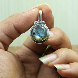 Colgante de Piedra Laborita Fuego Azul, Colgante de Plata de Ley 925, Colgante de Piedra Preciosa, Collar, Regalo de Joyería de Cumpleaños - Product Image 2
