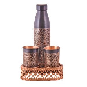 Bouteille en cuivre de conception unique Excellente bouteille en cuivre pur faite à la main Meilleure bouteille en cuivre élégante indienne de fantaisie de concepteur - Product Image 5