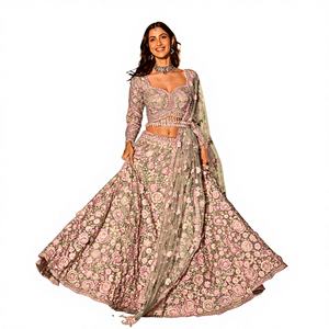 Lehenga Choli de mariée en velours de designer, magnifique broderie pour toutes les occasions de fête d'hiver et d'été, exportateur en gros Fabzone - Product Image 1