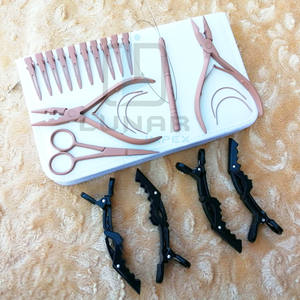 ชุดคีมต่อผมแบบคลิปเดียวชุดเครื่องมือพร้อมลูกปัดสีเบจ - Product Image 6