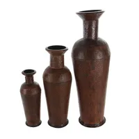 Pot vas bunga logam berlapis emas, bentuk bulat, mewah, vas lantai logam, gaya pantai, Pot vas bunga logam