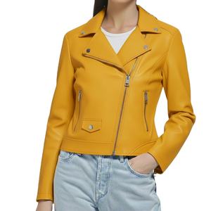 Veste d'hiver haut de gamme, design personnalisé, nouveau style, cuir véritable authentique, col montant uni, fermeture éclair, taille luxueuse, coupe femme - Product Image 3