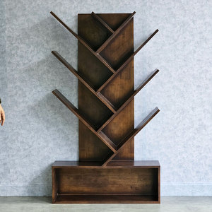 Estantería de Madera de Caucho KS68217 de 85x27x150cm, Tipo Árbol, para Sala de Estar - Product Image 3