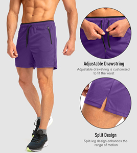 Nueva llegada de alta calidad gimnasio correr 100% algodón personalizado cordón pantalones cortos para los hombres con bolsillos - Product Image 5
