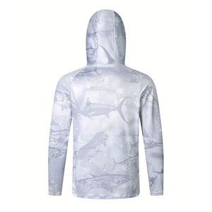 Sudadera con Capucha de Pesca para Exteriores, Protección Solar UPF 50+, Manga Larga, Transpirable, Deportiva, Talla Grande XL para Adultos - Product Image 2