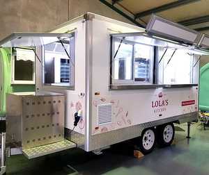 Kiosque alimentaire mobile en acier inoxydable à prix abordable, camion de restauration personnalisable rond très demandé, en vente - Product Image 4