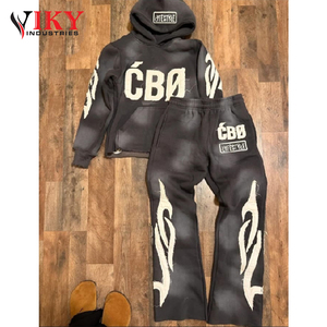 ชุดวอร์มปลายบานสำหรับผู้ชายกางเกงขาบานปักลายแบบกำหนดเอง - Product Image 4