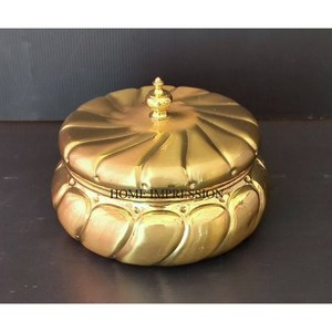 Brillant Poli Look Antique Conception Unique En Bois Fait Table À Manger Pièce Maîtresse Ustensiles De Cuisine Fantaisie Chapati Conteneur De L'Inde - Product Image 2