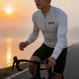 Maillot de cyclisme sur route pour homme, coupe ajustée, résistant aux intempéries, anti-humidité, haute performance, manches longues, pour l'endurance et les loisirs - Product Image 5