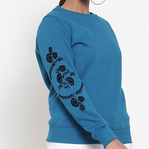 Sweat-shirt en coton 100% tricoté sur mesure pour femmes, écologique, dernier style, décontracté, vêtements d'hiver, logo sur le devant, prix de gros - Product Image 2