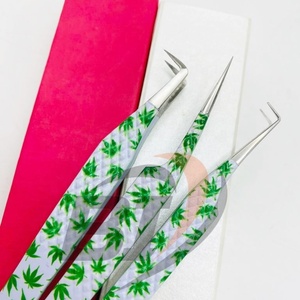 แหนบต่อขนตาปรับแต่งโลโก้ได้ตามต้องการด้ามจับแข็งแรงเคลือบกระดาษสแตนเลสทนทานปลายแหลมสวยงาม - Product Image 2