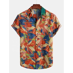 Nouvelle tendance polyester vente en gros personnalisé mode d'été imprimé chemises à manches courtes pour hommes pour la vente formation vêtements en soie t-shirts - Product Image 1